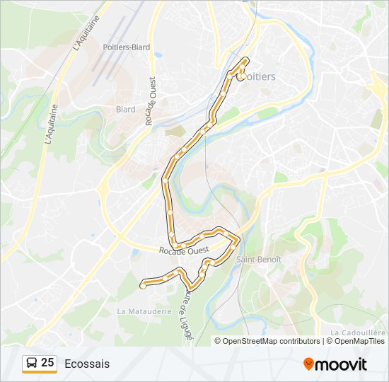 25 bus Line Map