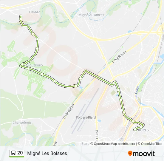 20 Bus Line Map