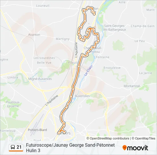 21 Bus Line Map