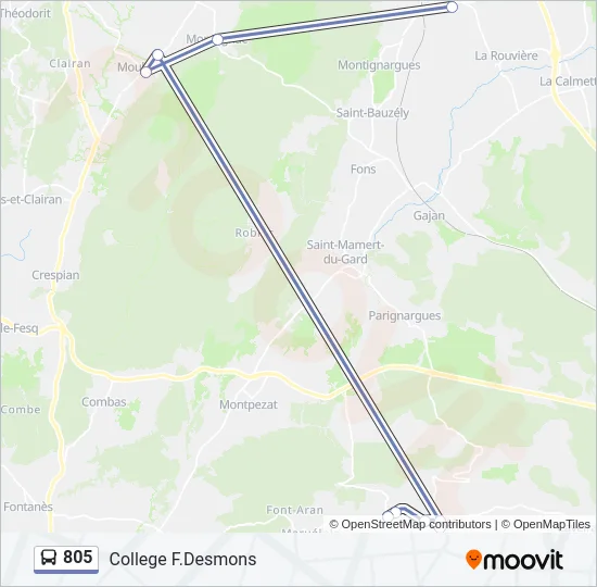 805 Bus Line Map