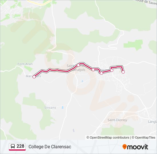 228 bus Line Map