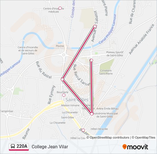 220A bus Line Map