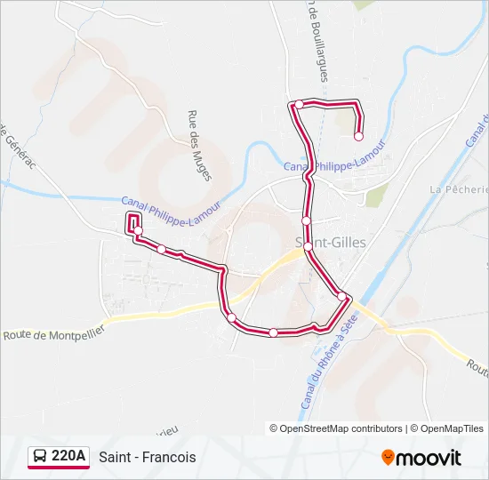 220A Bus Line Map