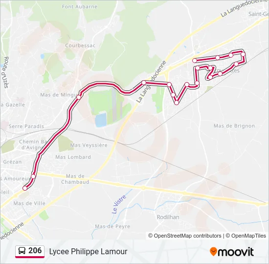 206 Bus Line Map
