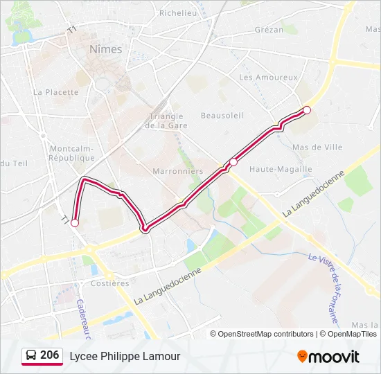 206 Bus Line Map
