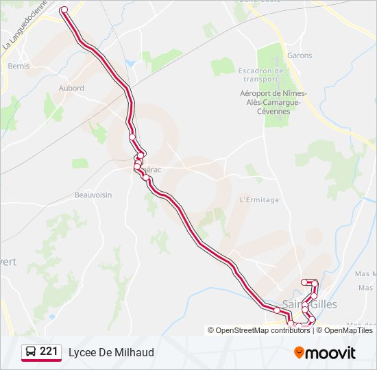 Plan de la ligne 221 de bus