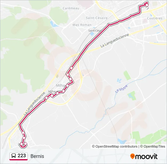 223 Bus Line Map