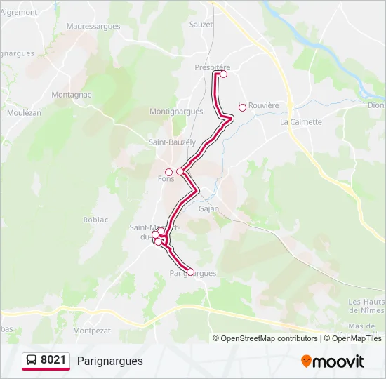 8021 Bus Line Map