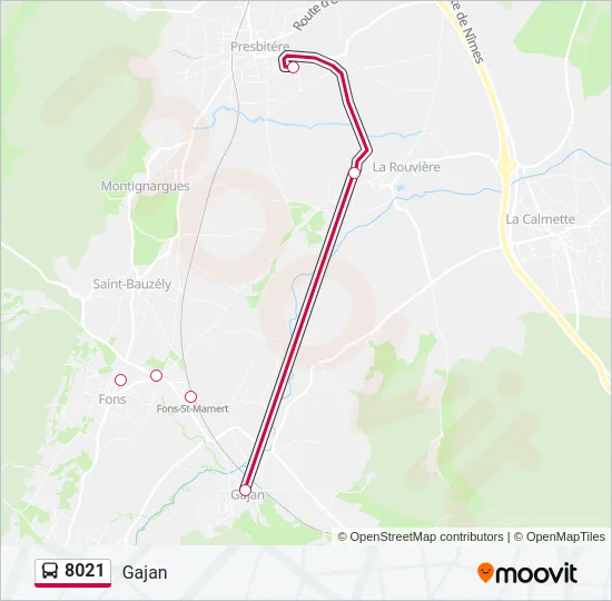 8021 Bus Line Map
