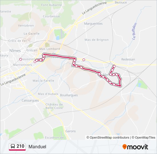 210 bus Line Map