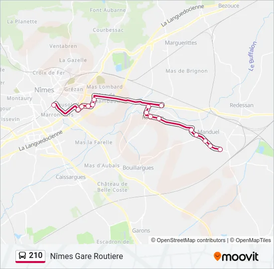 210 Bus Line Map