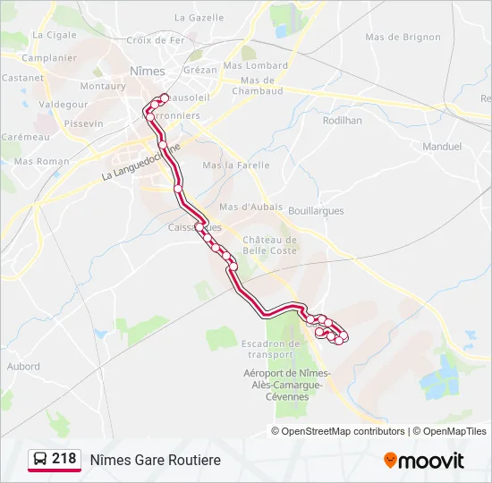 218 Bus Line Map