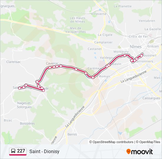 Mapa de 227 de autobús