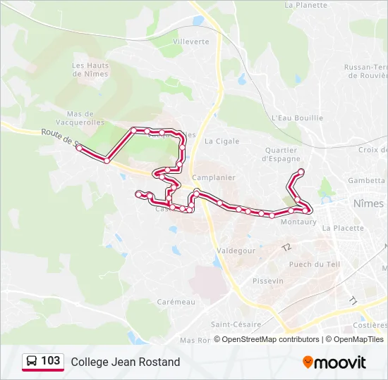 103 Bus Line Map
