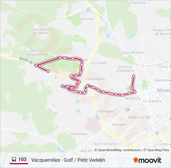 103 Bus Line Map