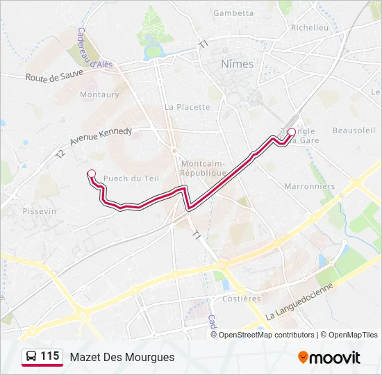 115 Bus Line Map