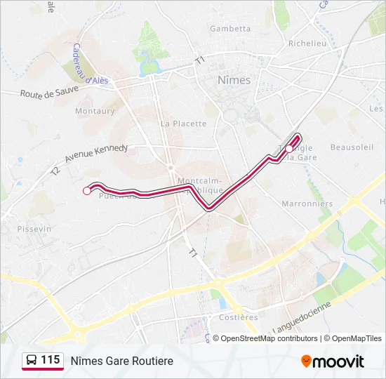 115 Bus Line Map