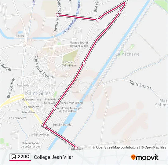 220C Bus Line Map