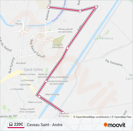 220C Bus Line Map