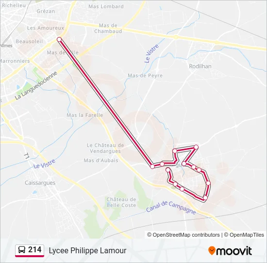 214 Bus Line Map