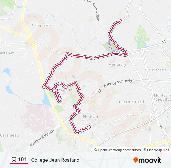 101 Bus Line Map