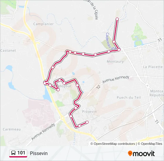 101 Bus Line Map