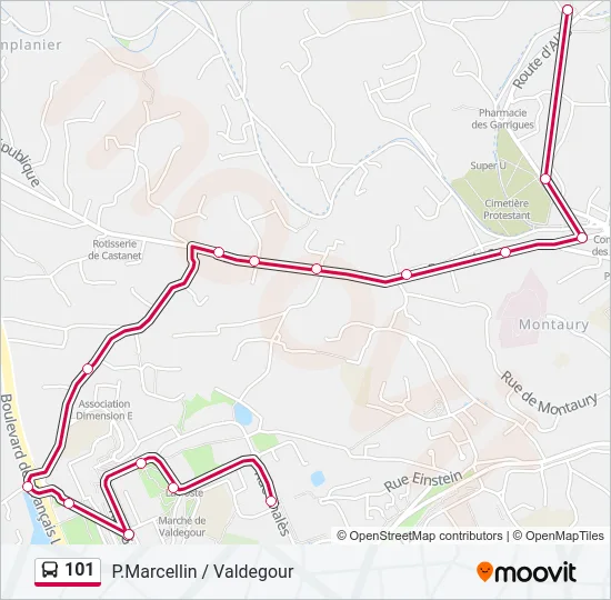101 Bus Line Map