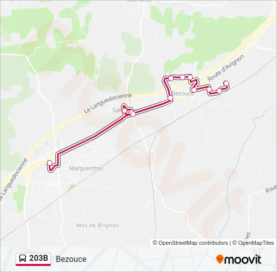 203B Bus Line Map