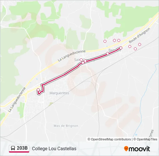 203B Bus Line Map