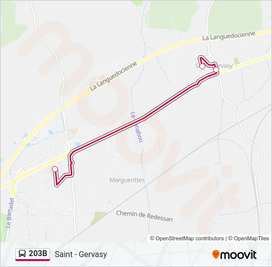 203B Bus Line Map