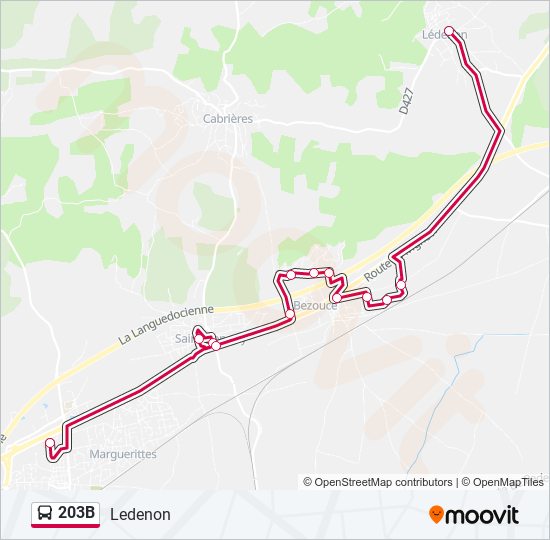 203B bus Line Map