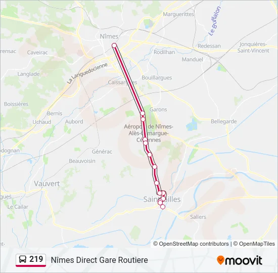 219 Bus Line Map