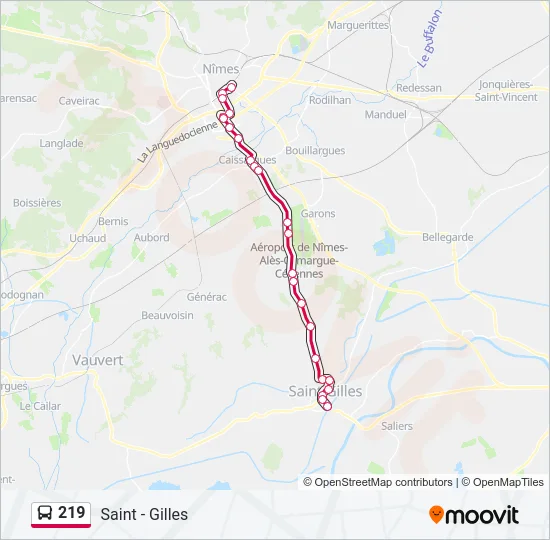 219 Bus Line Map