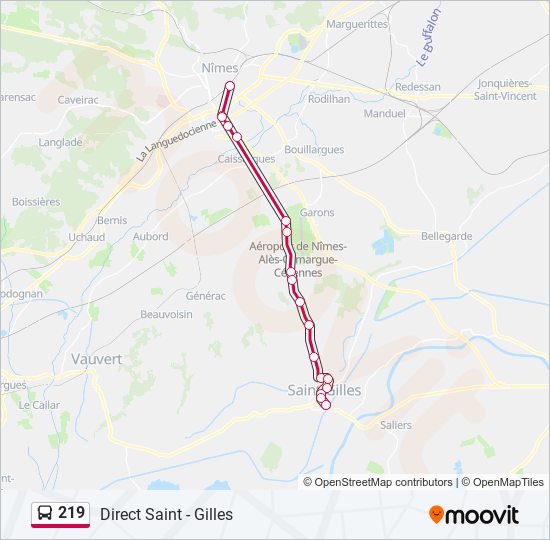 Mapa de 219 de autobús