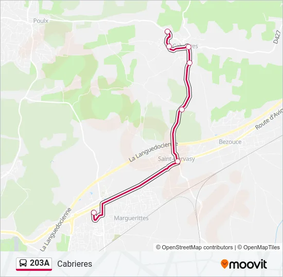 203A Bus Line Map