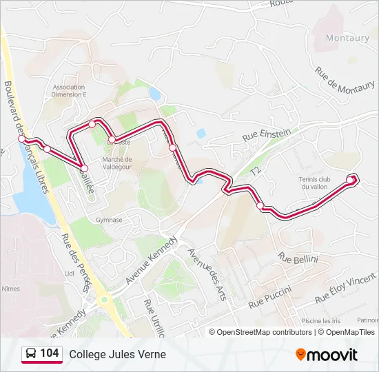 104 Bus Line Map