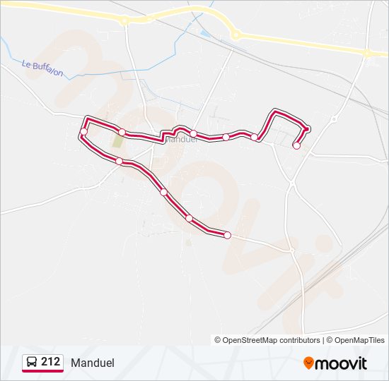 Plan de la ligne 212 de bus