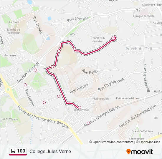 100 Bus Line Map
