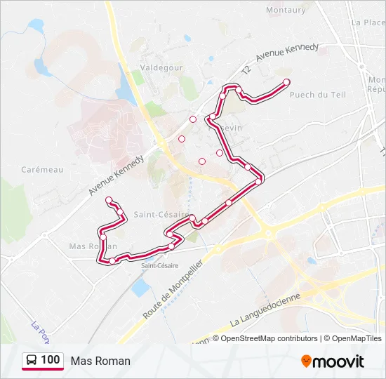 100 Bus Line Map