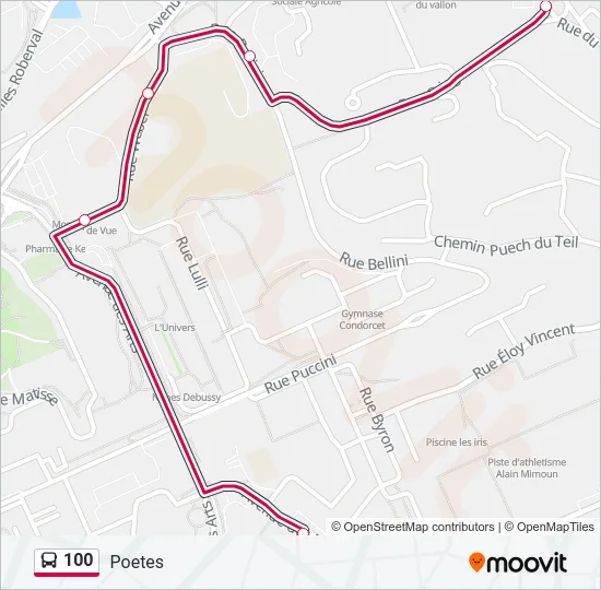 100 Bus Line Map