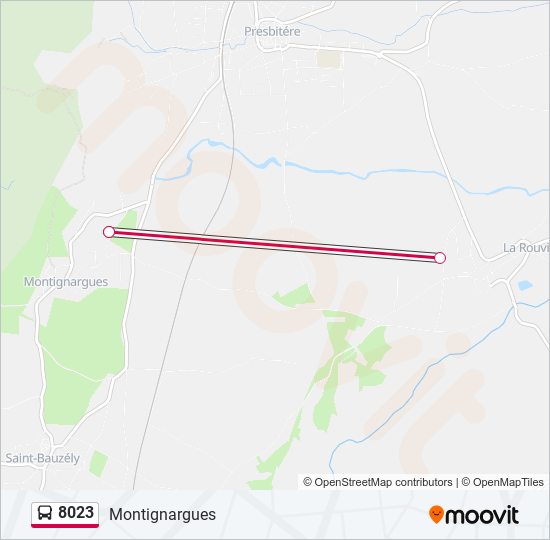 Plan de la ligne 8023 de bus