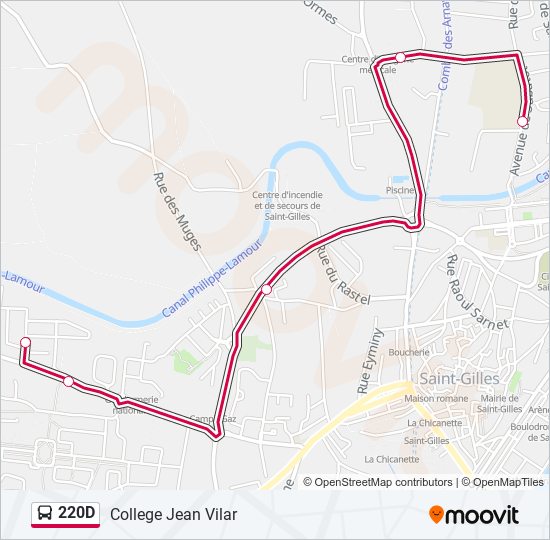 Mapa de 220D de autobús