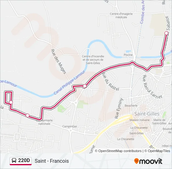 220D Bus Line Map