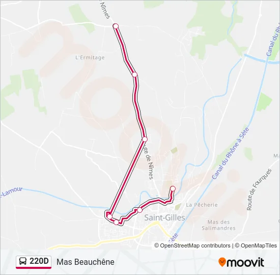 220D Bus Line Map