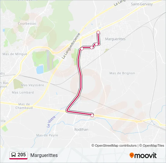 205 Bus Line Map