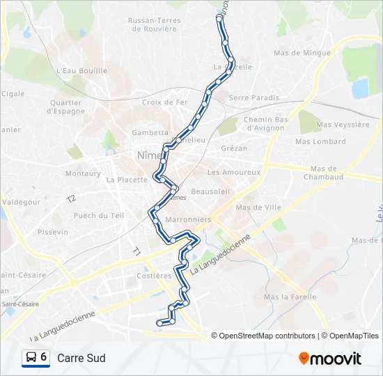 6 Bus Line Map