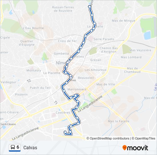 6 bus Line Map