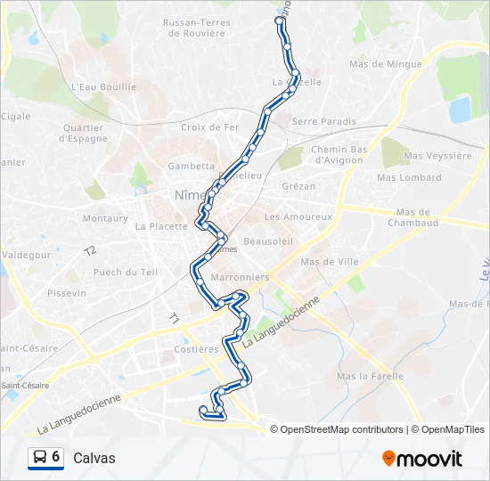 6 Bus Line Map