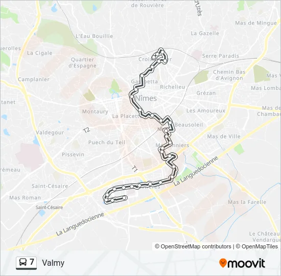 7 Bus Line Map