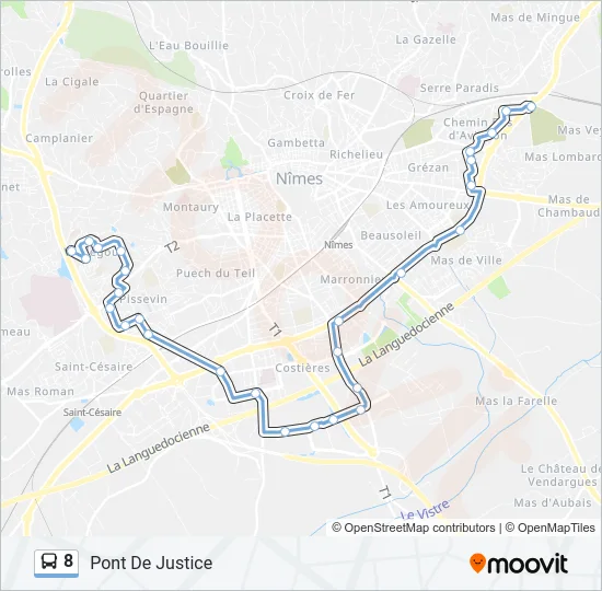 8 Bus Line Map